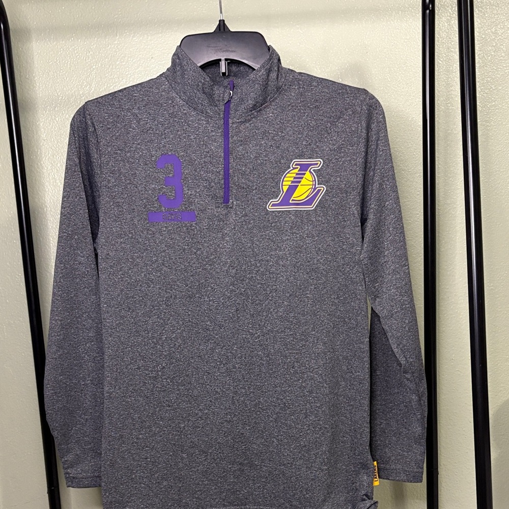 NBA Los Angeles Lakers Gray/Purple 1/4 Zip Pullover - Youth Size 14-16